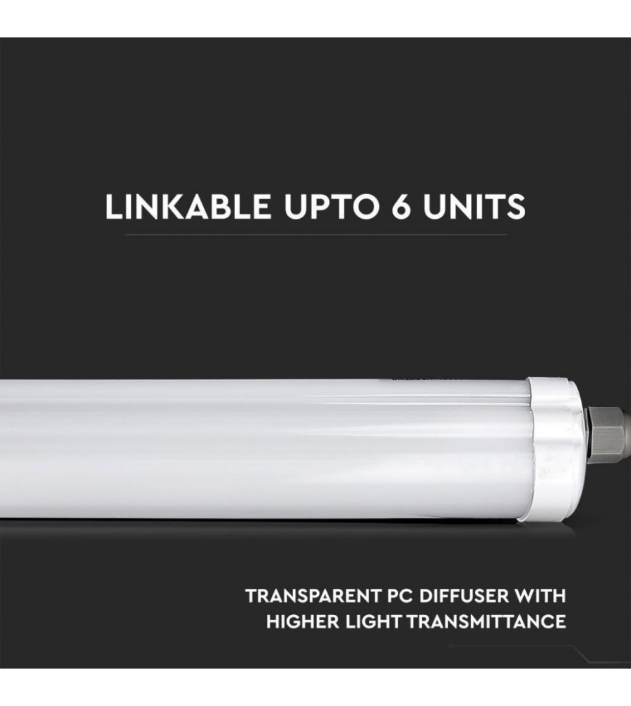 V-Tac Plafoniera LED Impermeabile 48W G-Series 150cm 6400K IP65