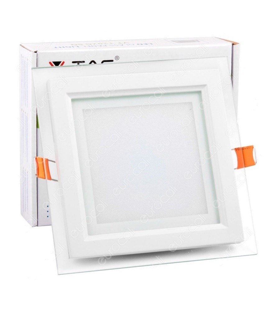 V-Tac Pannello Led da Incasso in Vetro Quadrato 12W 4000K IP20