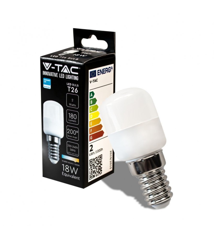 V-Tac Lampadina Led chip Samsung E14 2W ST26 3000K