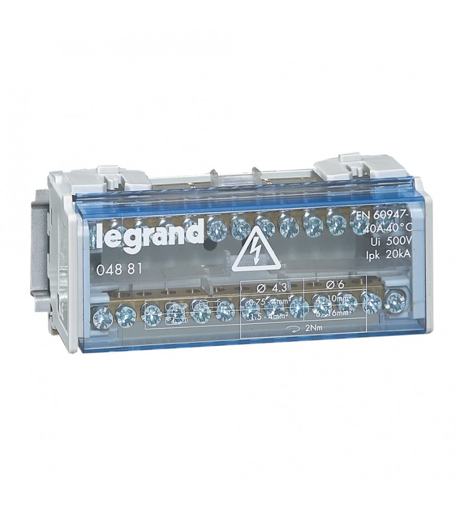 Legrand Morsettiera Bipolare 40A 2P 6M