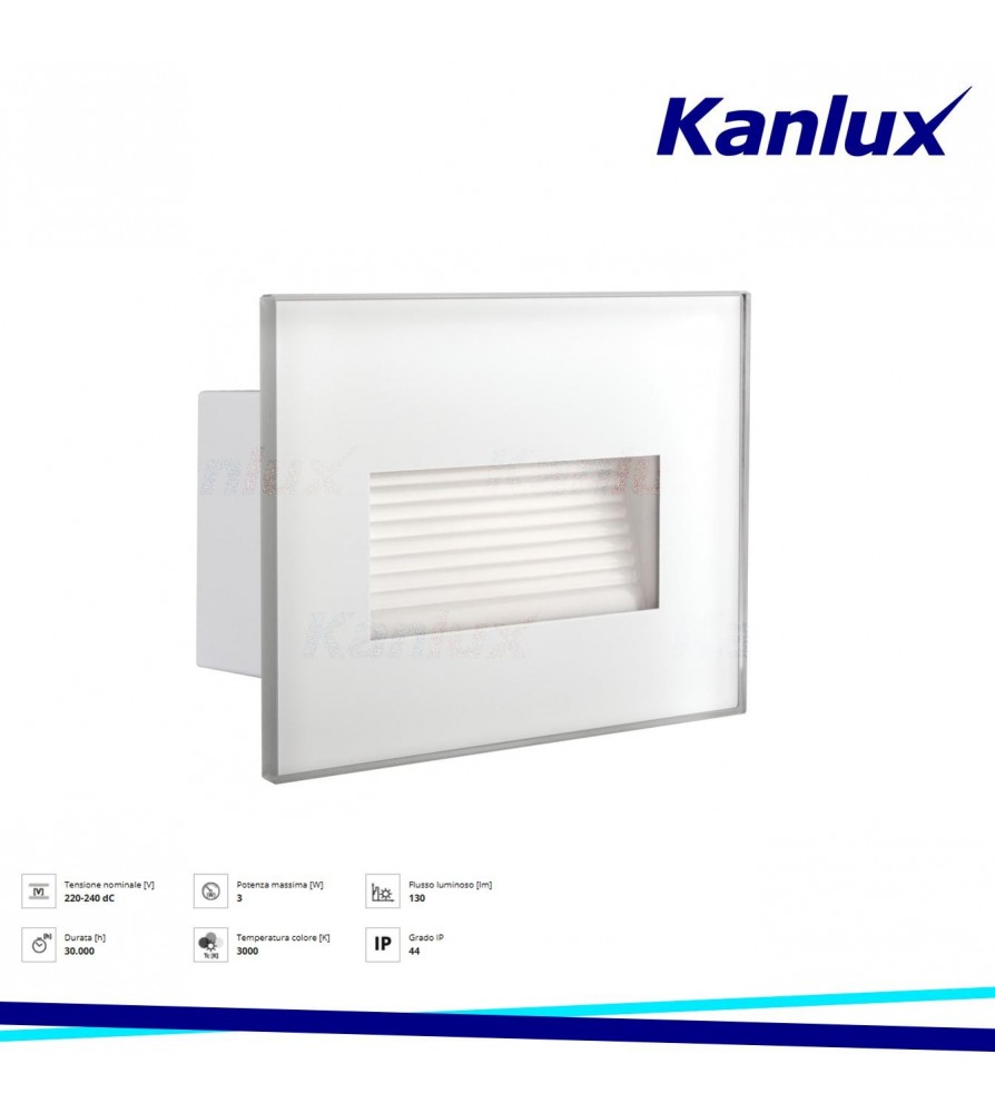 Kanlux Segnapasso Glasi Led 3W 3000L IP44 per incasso 503