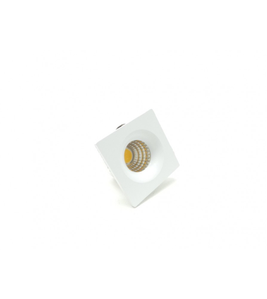 Silamp Mini Faretto Led da incasso 3W 3000K Quadrato 39mm Cob incluso trasformatore