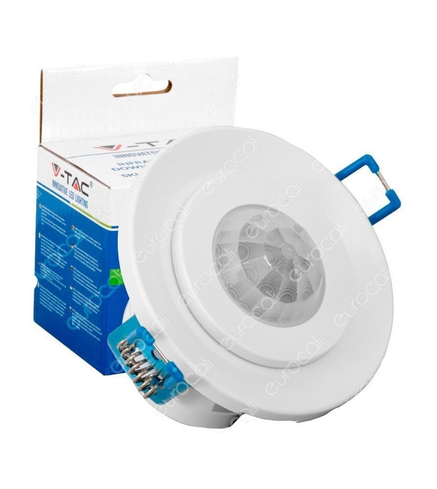 V-Tac Sensore di Movimento a Incasso Infrarossi per Lampadine 360° 8 Metri