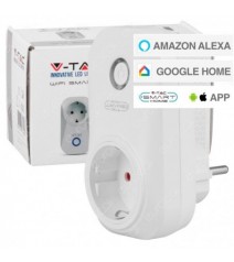 V-Tac Smart VT-5001 Presa 10A Schuko Wi-Fi con Spina Schuko