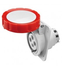 Gewiss Presa Fissa da Incasso A 10° HP - IP66/IP67 - 3P+T 16A 380-415V 50/60HZ - Rosso - 6H - Cablaggio a Vite