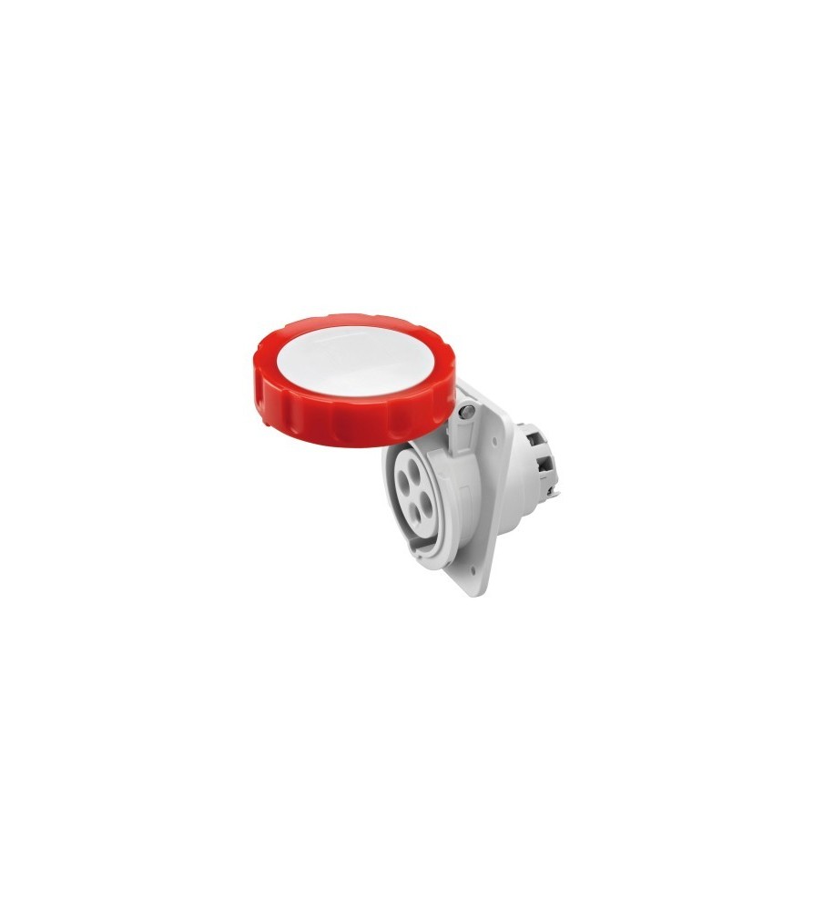 Gewiss Presa Fissa da Incasso A 10° HP - IP66/IP67 - 3P+T 16A 380-415V 50/60HZ - Rosso - 6H - Cablaggio a Vite