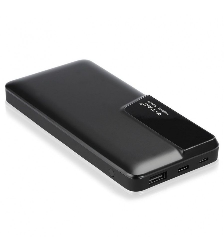 V-Tac Power Bank Portatile 10000 mAh 1 Uscita USB 2,1A Colore Nero