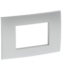 Legrand Vela Quadra Placca Silver Metallizzato 3 moduli