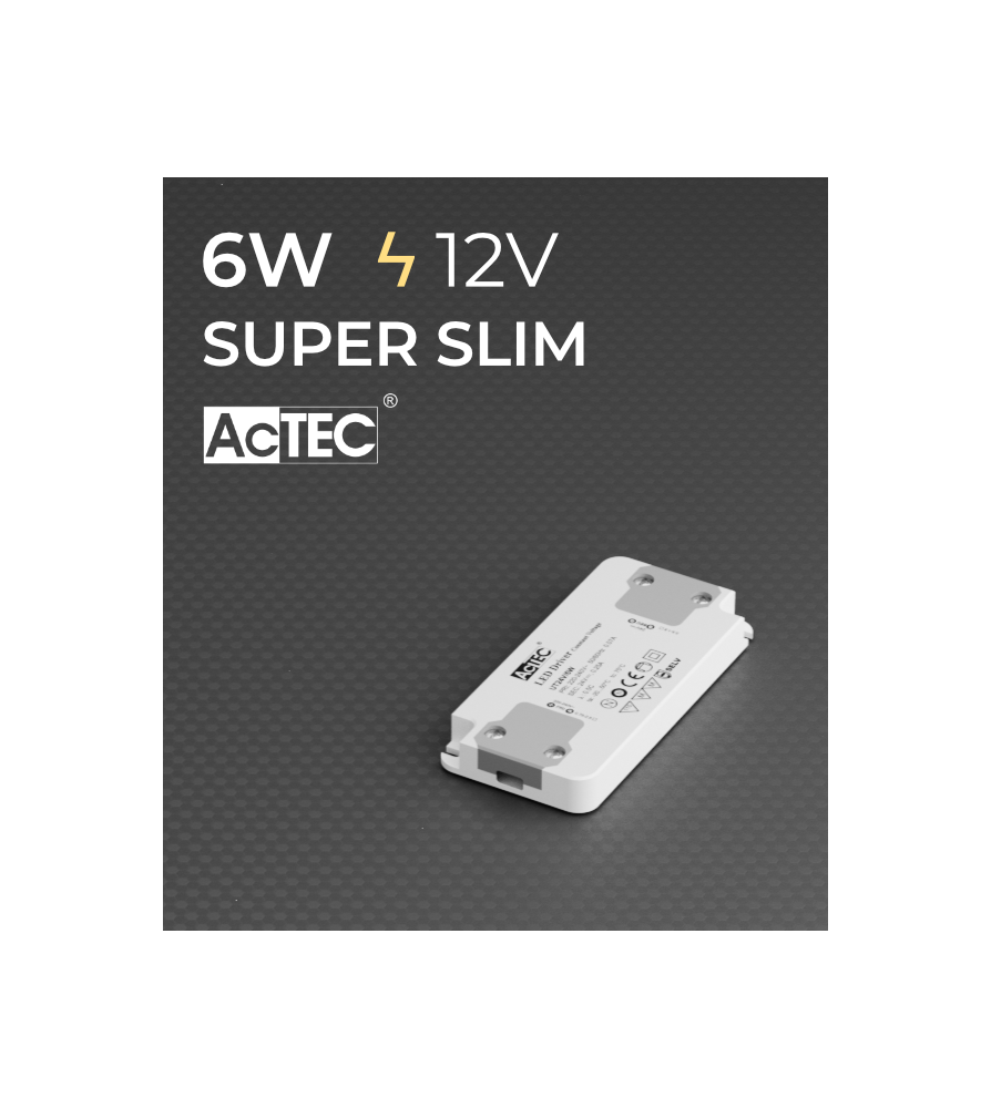 ACTEC Alimentatore ULTRATHIN 12V - 6W 220-240V