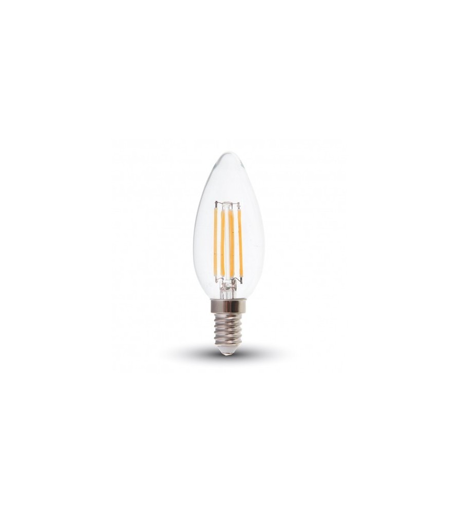 V-Tac Lampadina Led Oliva Filamento Stile Classico 6W Attacco E14 6400K