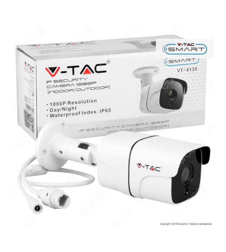 V-Tac Telecamera di Sorveglianza IP Security Camera 1080p IP65