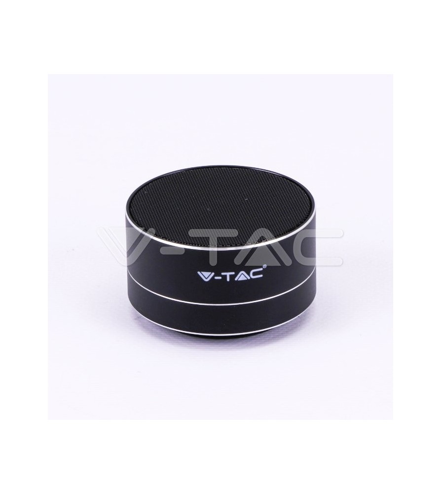 V-Tac Speaker Bluetooth Portatile 3W con Microfono Ingresso MicroSD e Radio FM Colore Nero