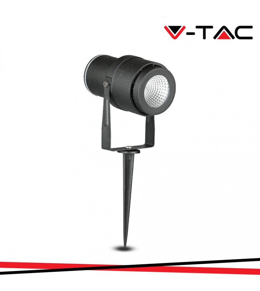 V-Tac Faretto Led da Giardino 12W 4000K con Picchetto Colore Nero