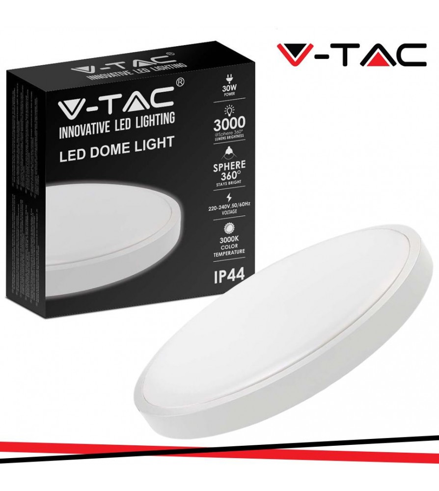 V-Tac plafoniera rotonda colore bianco 24W led  4000k ip44