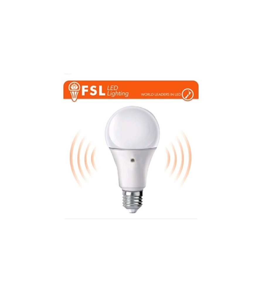 Fsl Lampada Goccia 9W 6000K E27 Sensore Crepuscolare