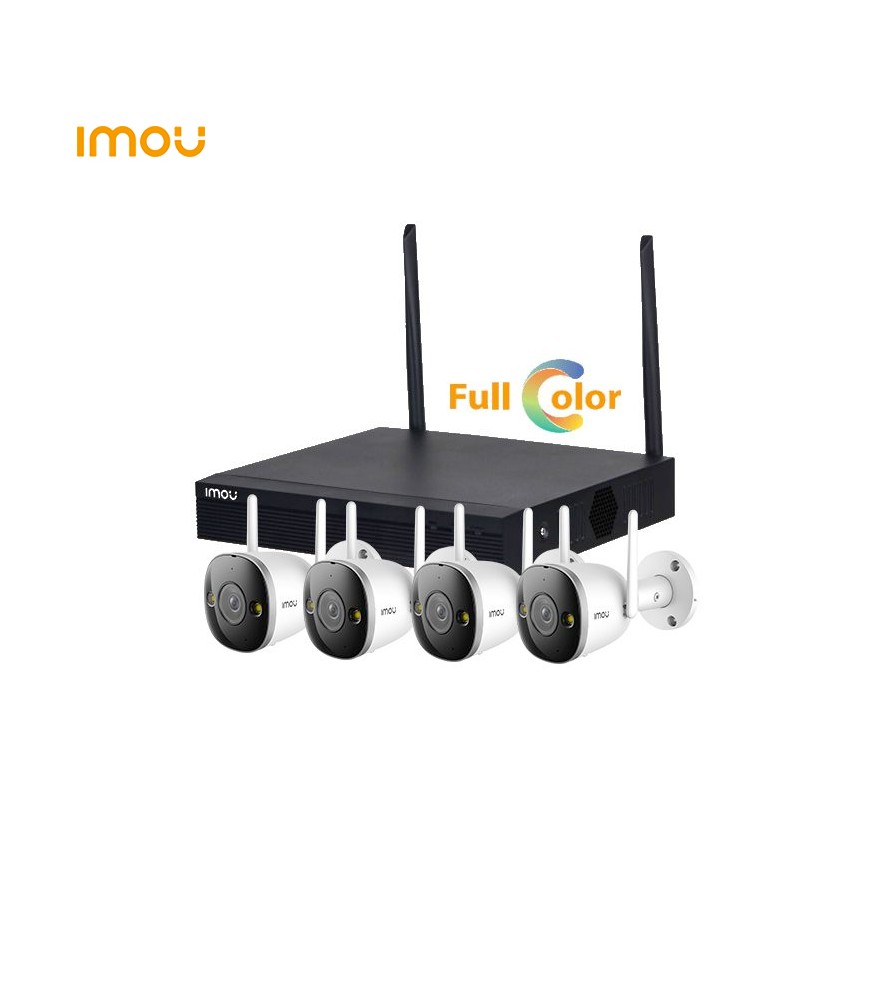 IMOU Kit composto da : 1x  (con HDD da 1TB installato e configurato) e 4x bullet IPC-F22FEP Full Color (IP67, CMOS 1/2.8”, otti