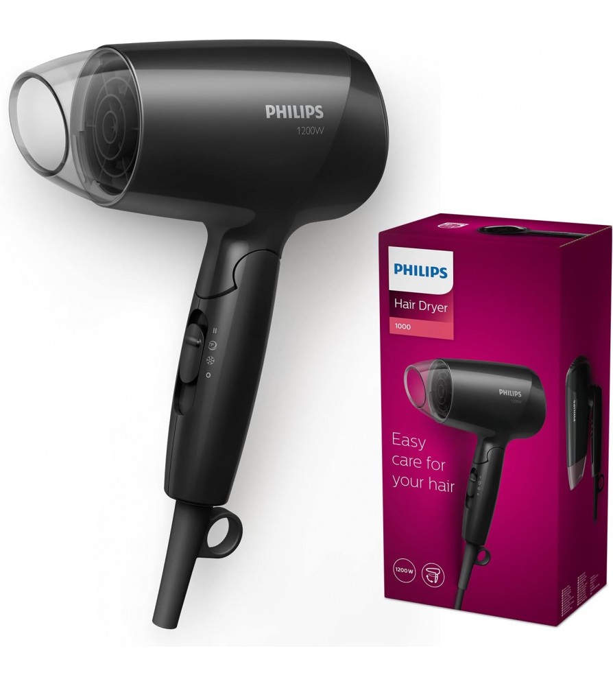 Philips DryCare EssentialCare Asciugacapelli Compatto, Potenza 1200 W