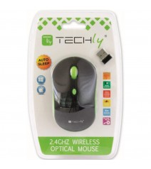 Techly Mouse Wireless 2.4GHz 800-1600 dpi Nero/Verde