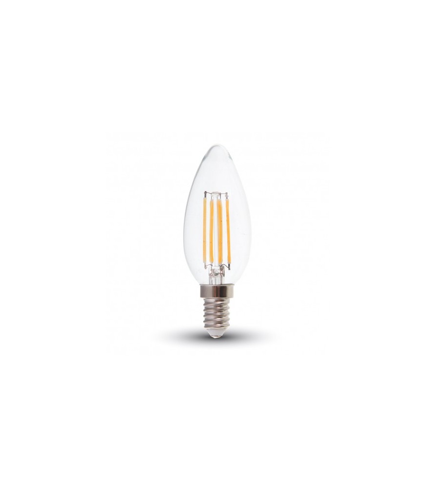 V-Tac Lampadina Led Oliva Filamento Stile Classico 4W Attacco E14 4000K