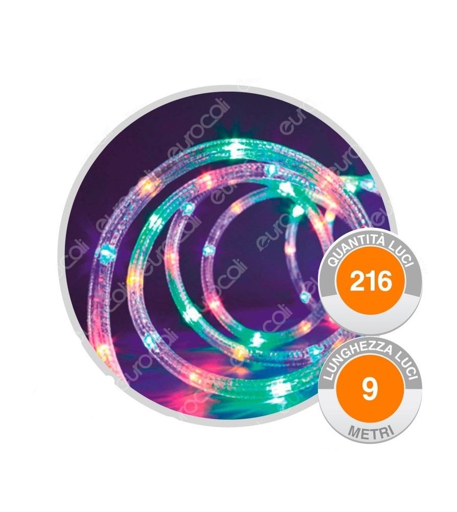 Tubo Luminoso 216 Luci Led Reflex Multicolor con Controller Memory - per Interno e Esterno