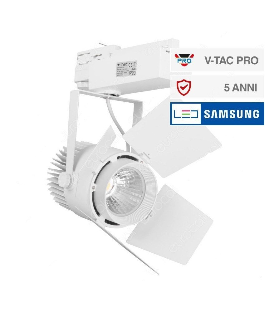 V-Tac Track Light Led COB 33W Colore Bianco Chip Samsung 4000K