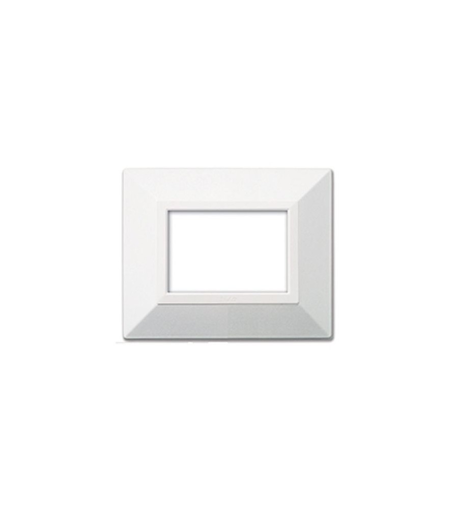 Placca in metallo Serie Zama 44 colore bianco 3 moduli