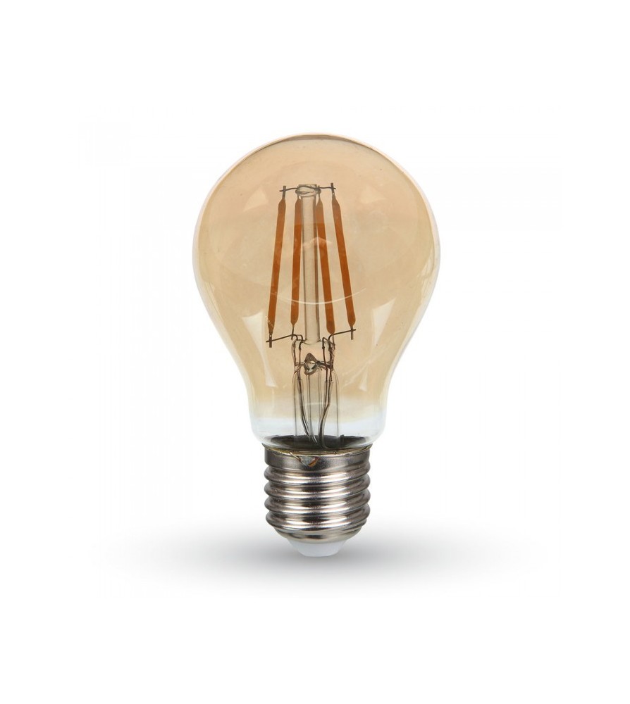 V-Tac Lampadina Led E27 6W Bulb A60 Chip Samsung Filamento Ambrata