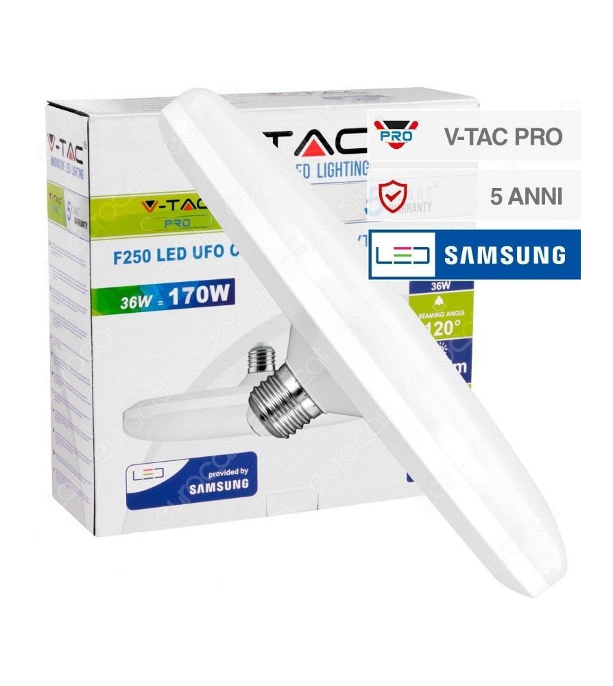 V-Tac Lampadina UFO Samsung Chip 36W E27 6400K