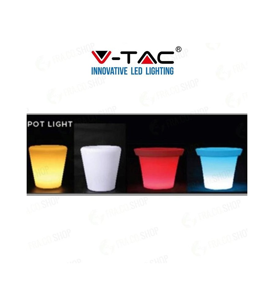 V-Tac Vaso luce a Led RGBW 1W IP54 28X29 Cm telecomando multifunzione incluso